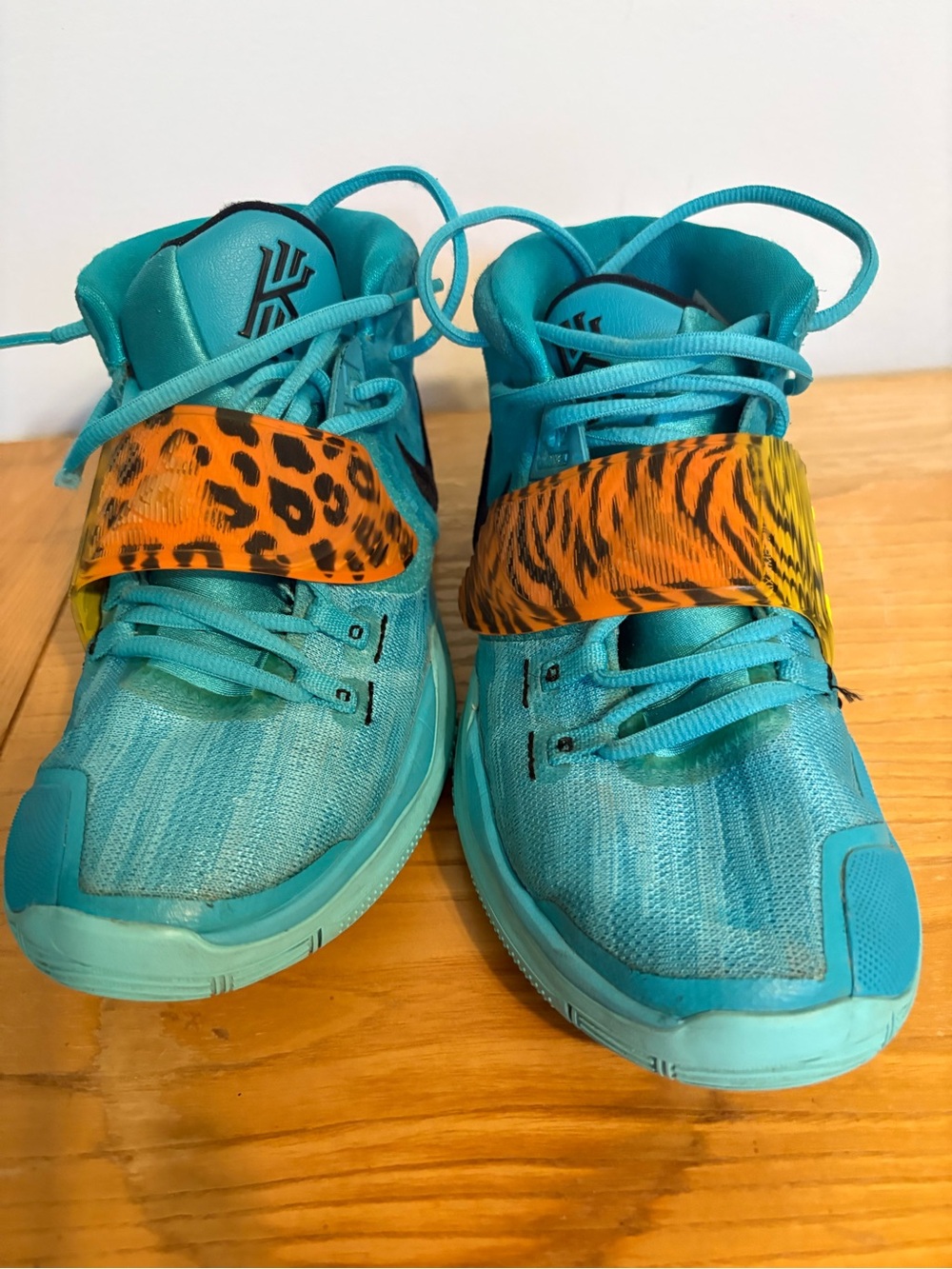 Nike Kyrie 6 Kids 6.5Y Blue/Orange Animal Print Sneakers BQ5599-300 - Picture 8 of 16